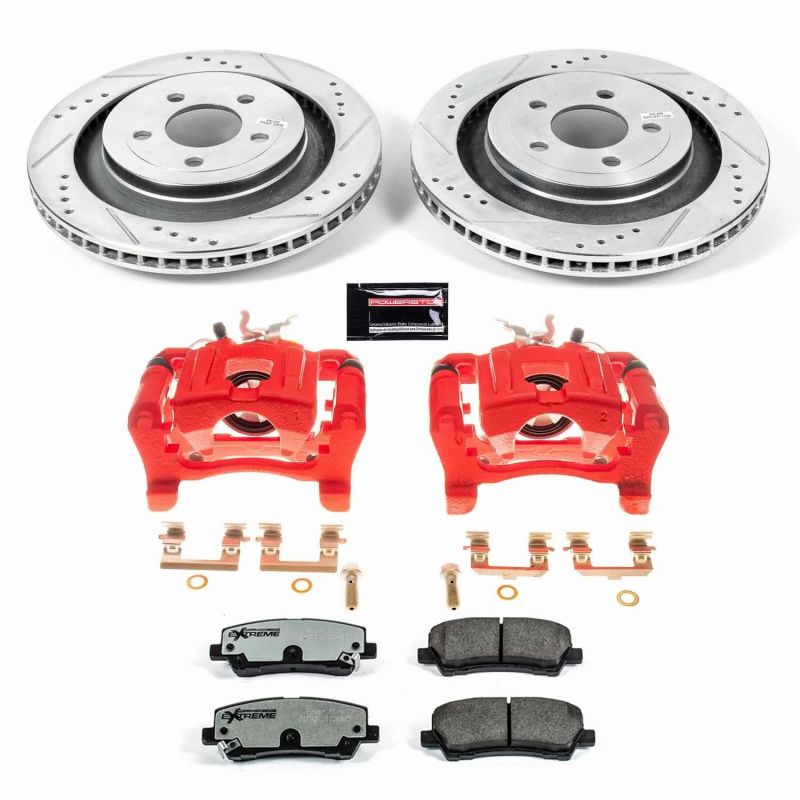 PowerStop Power Stop 15-19 Ford Mustang Rear Z26 Street Warrior Brake Kit w/Calipers
