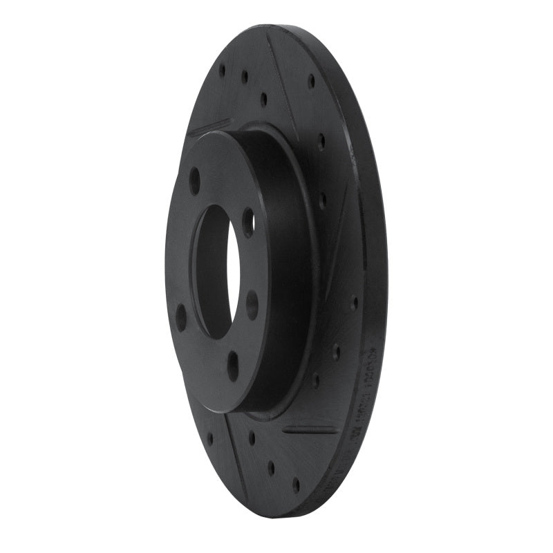 R1 Concepts R1 73-05 Audi Fox Front Right Drilled & Slotted Black Brake Rotor