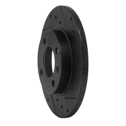 R1 Concepts R1 73-05 Audi Fox Front Right Drilled & Slotted Black Brake Rotor