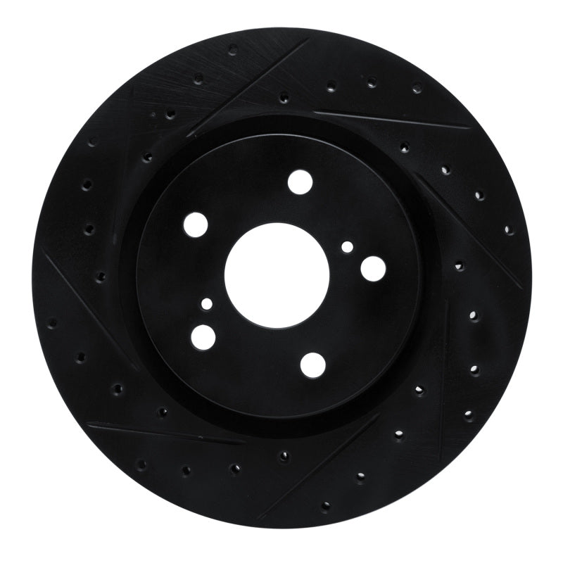R1 Concepts R1 18-25 Lexus UX300h Front Left Drilled & Slotted Black Brake Rotor