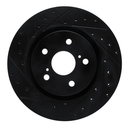 R1 Concepts R1 18-25 Lexus UX300h Front Left Drilled & Slotted Black Brake Rotor