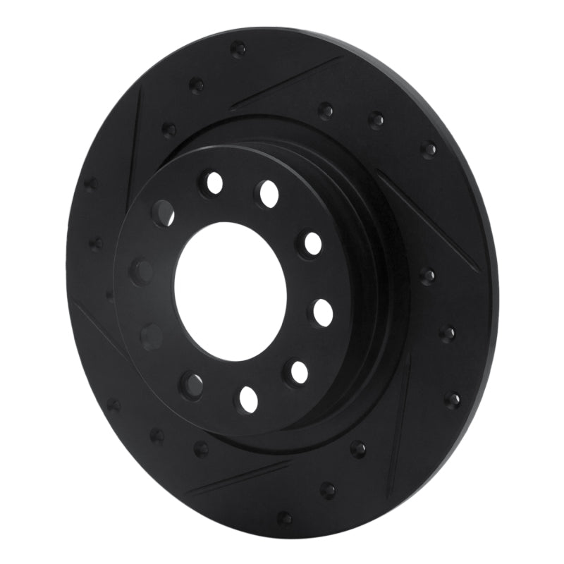 R1 Concepts R1 13-16 Dodge Dart Rear Left Drilled & Slotted Black Brake Rotor