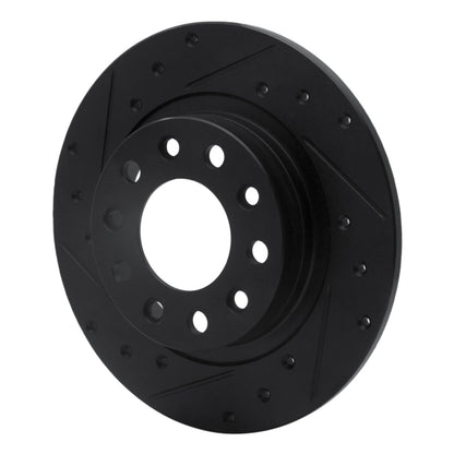 R1 Concepts R1 13-16 Dodge Dart Rear Left Drilled & Slotted Black Brake Rotor