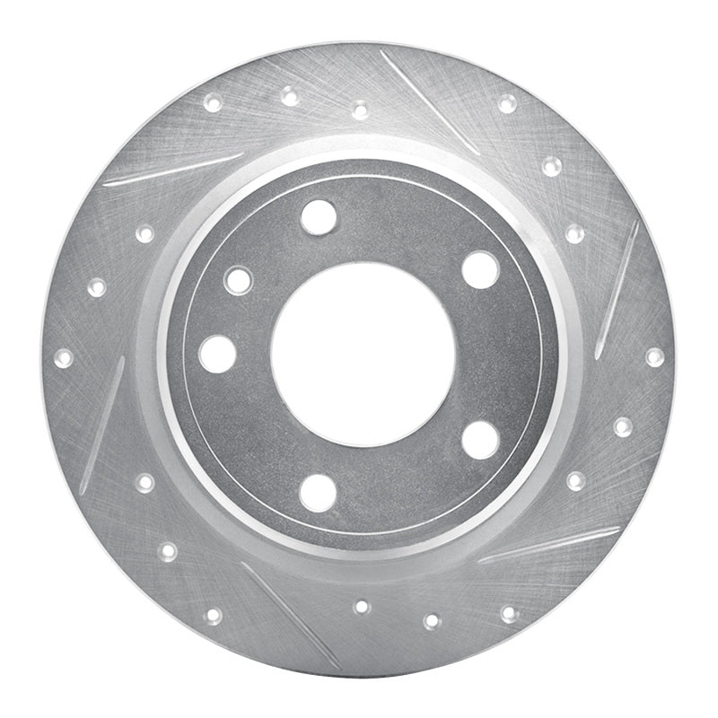 R1 Concepts R1 88-91 BMW M3 Rear Right Drilled & Slotted Silver Brake Rotor