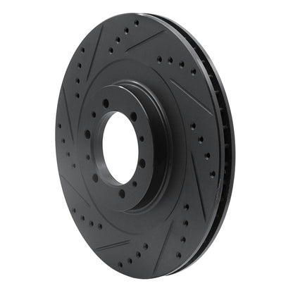 R1 Concepts R1 98-04 Mitsubishi Montero Front Left Drilled & Slotted Black Brake Rotor