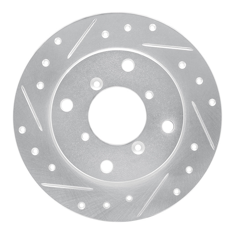 R1 Concepts R1 89-94 Suzuki SWIFT Rear Left Drilled & Slotted Silver Brake Rotor