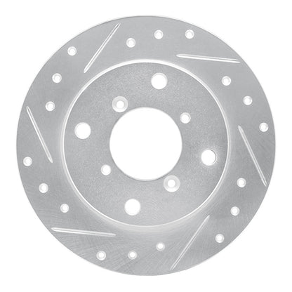 R1 Concepts R1 89-94 Suzuki SWIFT Rear Left Drilled & Slotted Silver Brake Rotor