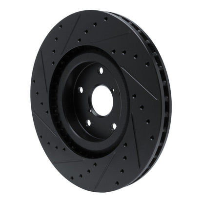 R1 Concepts R1 -23 Subaru Ascent Front Right Drilled & Slotted Black Brake Rotor