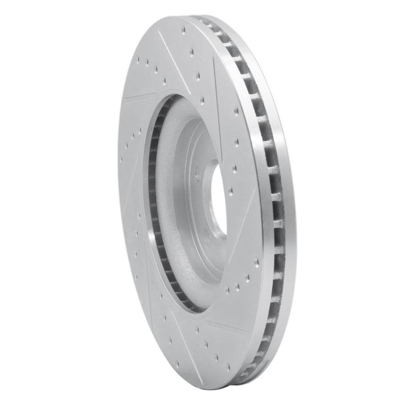 R1 Concepts R1 06-21 Jaguar XKR Front Left Drilled & Slotted Silver Brake Rotor
