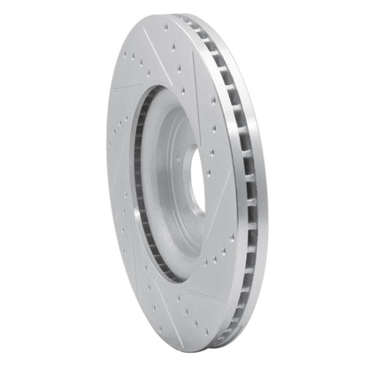 R1 Concepts R1 06-21 Jaguar XKR Front Left Drilled & Slotted Silver Brake Rotor