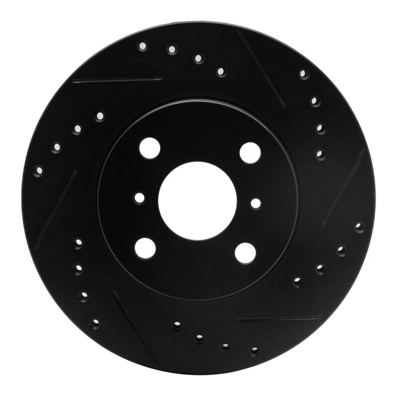 R1 Concepts R1 93-02 Chevrolet Prizm Front Right Drilled & Slotted Black Brake Rotor