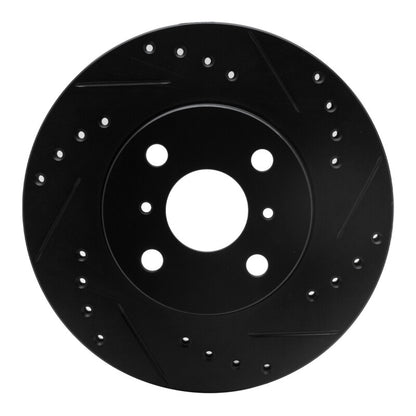 R1 Concepts R1 93-02 Chevrolet Prizm Front Right Drilled & Slotted Black Brake Rotor