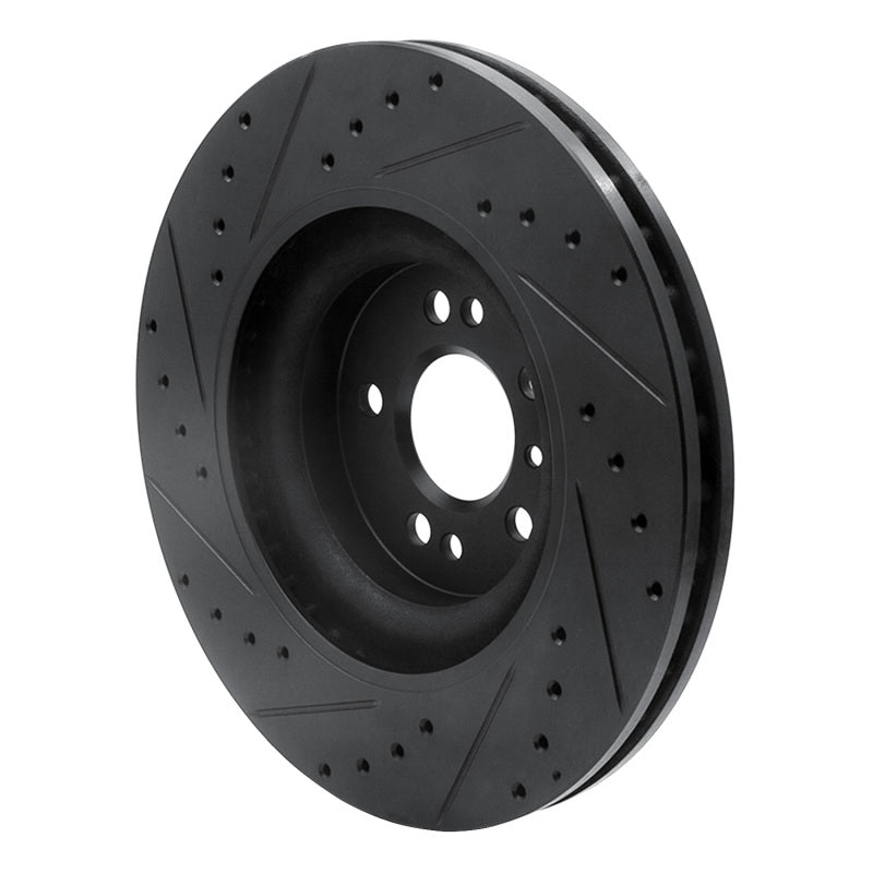 R1 Concepts R1 06-12 Mercedes-Benz R350 Front Right Drilled & Slotted Black Brake Rotor