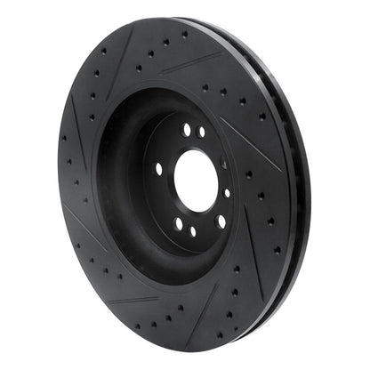 R1 Concepts R1 06-12 Mercedes-Benz R350 Front Right Drilled & Slotted Black Brake Rotor