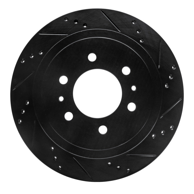 R1 Concepts R1 04-11 Ford F-150 4WD Rear Right Drilled & Slotted Black Brake Rotor