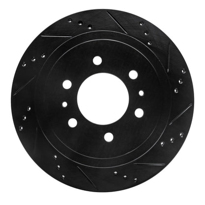 R1 Concepts R1 04-11 Ford F-150 4WD Rear Right Drilled & Slotted Black Brake Rotor