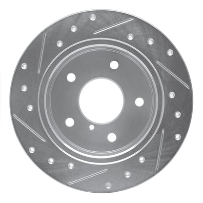 R1 Concepts R1 89-91 Mazda RX-7 Rear Right Drilled & Slotted Silver Brake Rotor