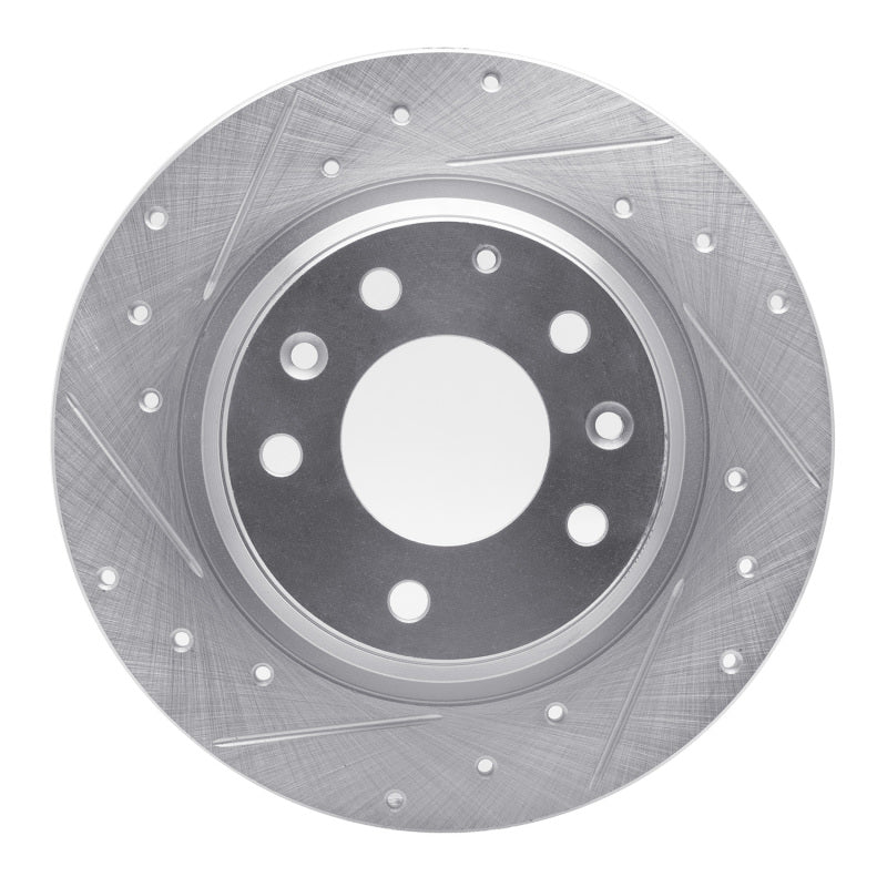 R1 Concepts R1 98-15 Ford Fusion Rear Left Drilled & Slotted Silver Brake Rotor