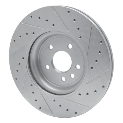 R1 Concepts R1 17-20 Jaguar XF Front Left Drilled & Slotted Silver Brake Rotor