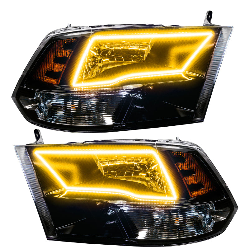 ORACLE Lighting Oracle 09-17 RAM 1500 Quad Pre-Assembled Headlights Blk Housing - w/ Simple Controller