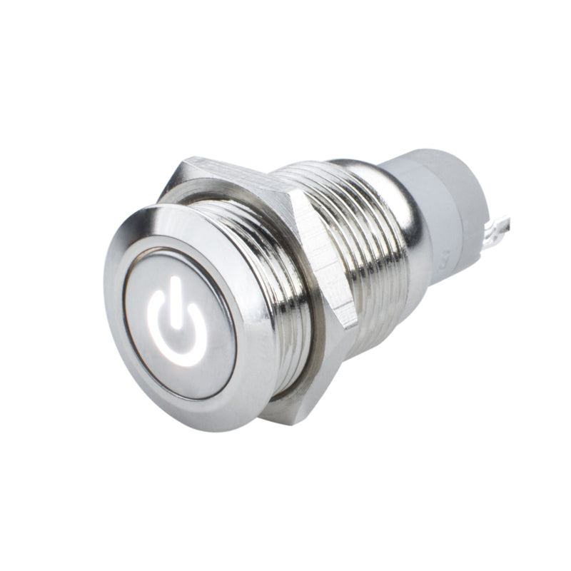 ORACLE Lighting Oracle Pre-Wired Power Symbol Momentary Flush Mount LED Switch - White