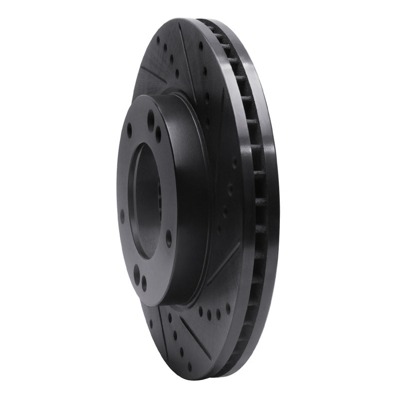 R1 Concepts R1 2007-2009 Kia Sorento Front Right Drilled & Slotted Black Brake Rotor