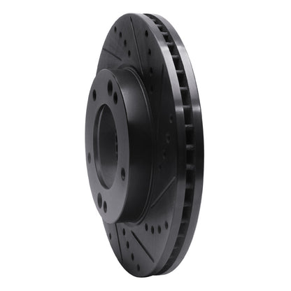 R1 Concepts R1 2007-2009 Kia Sorento Front Right Drilled & Slotted Black Brake Rotor