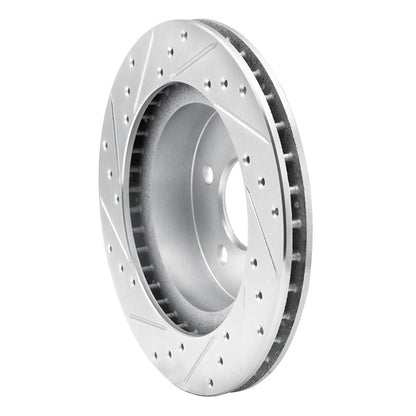 R1 Concepts R1 82-90 Ford Mustang Rear Right Drilled & Slotted Silver Brake Rotor