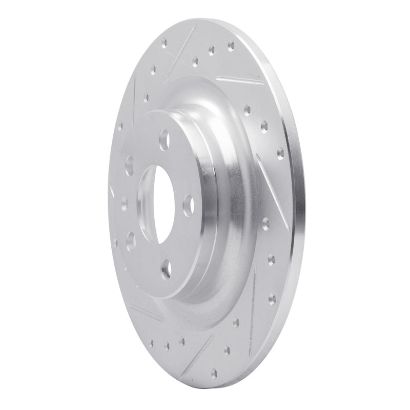R1 Concepts R1 18-25 Volvo S60 Rear Left Drilled & Slotted Silver Brake Rotor
