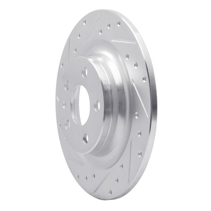 R1 Concepts R1 18-25 Volvo S60 Rear Left Drilled & Slotted Silver Brake Rotor