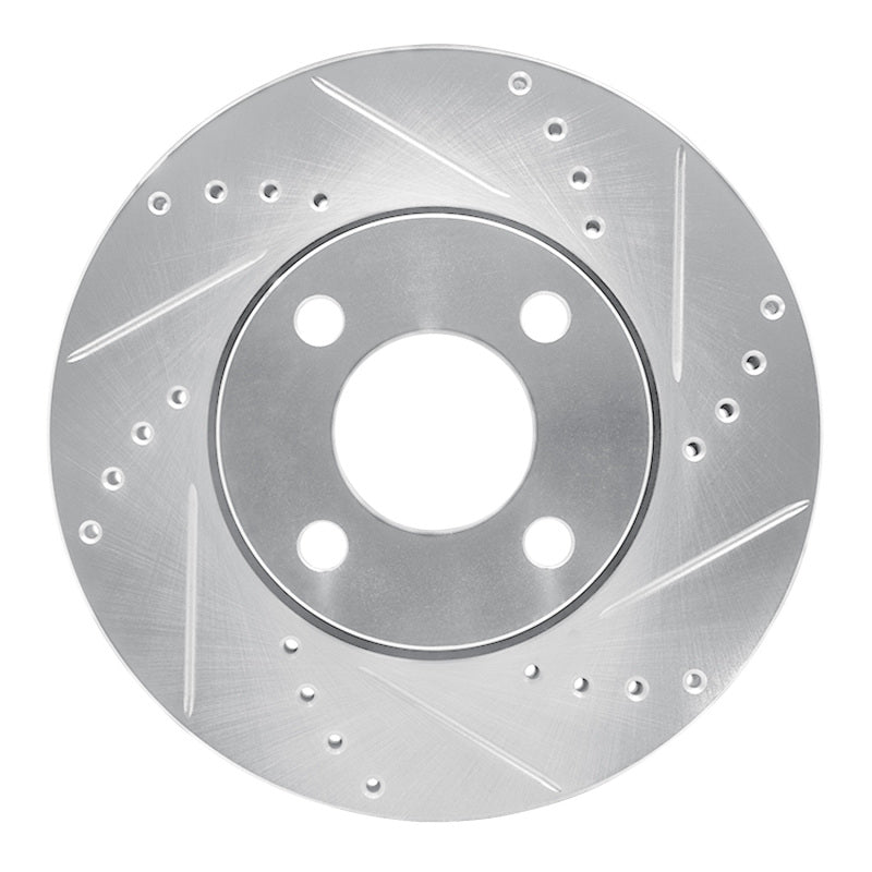 R1 Concepts R1 90-98 Audi 90 Front Right Drilled & Slotted Silver Brake Rotor