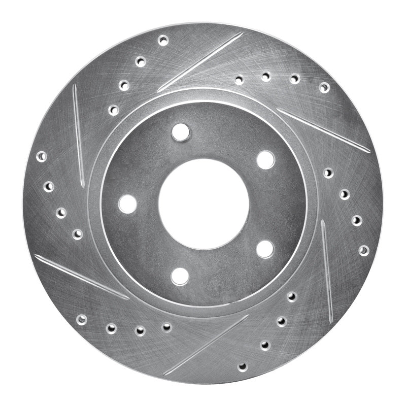 R1 Concepts R1 99-01 Infiniti I30 Front Left Drilled & Slotted Silver Brake Rotor