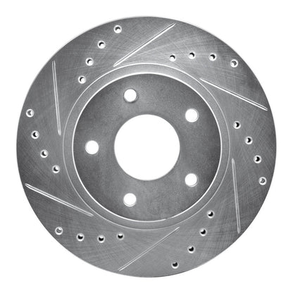 R1 Concepts R1 99-01 Infiniti I30 Front Left Drilled & Slotted Silver Brake Rotor