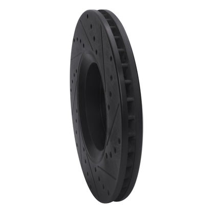 R1 Concepts R1 03-11 Cadillac BLS (Mexico) Front Left Drilled & Slotted Black Brake Rotor