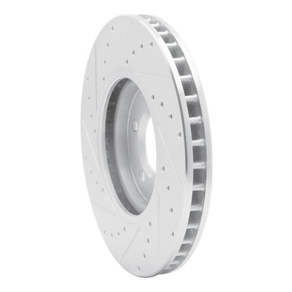 R1 Concepts R1 00-06 Ford Thunderbird Front Right Drilled & Slotted Silver Brake Rotor