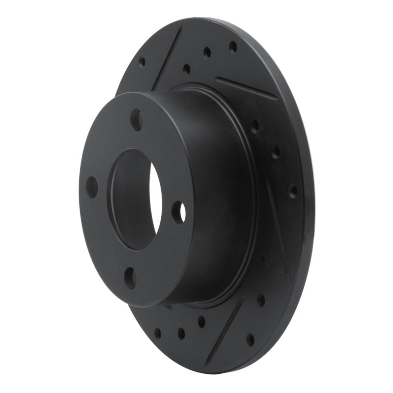 R1 Concepts R1 82-98 Audi Cabriolet Rear Left Drilled & Slotted Black Brake Rotor