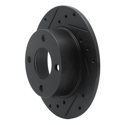 R1 Concepts R1 82-98 Audi Cabriolet Rear Left Drilled & Slotted Black Brake Rotor