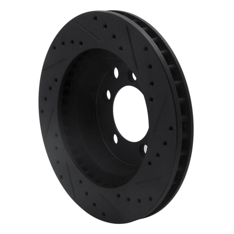 R1 Concepts R1 74-81 Dodge Ramcharger 4WD Front Left Drilled & Slotted Black Brake Rotor