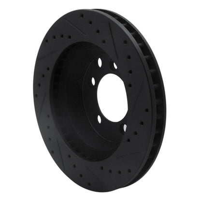 R1 Concepts R1 74-81 Dodge Ramcharger 4WD Front Left Drilled & Slotted Black Brake Rotor