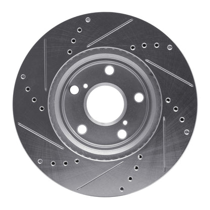 R1 Concepts R1 99-07 Lexus ES300 Front Right Drilled & Slotted Silver Brake Rotor