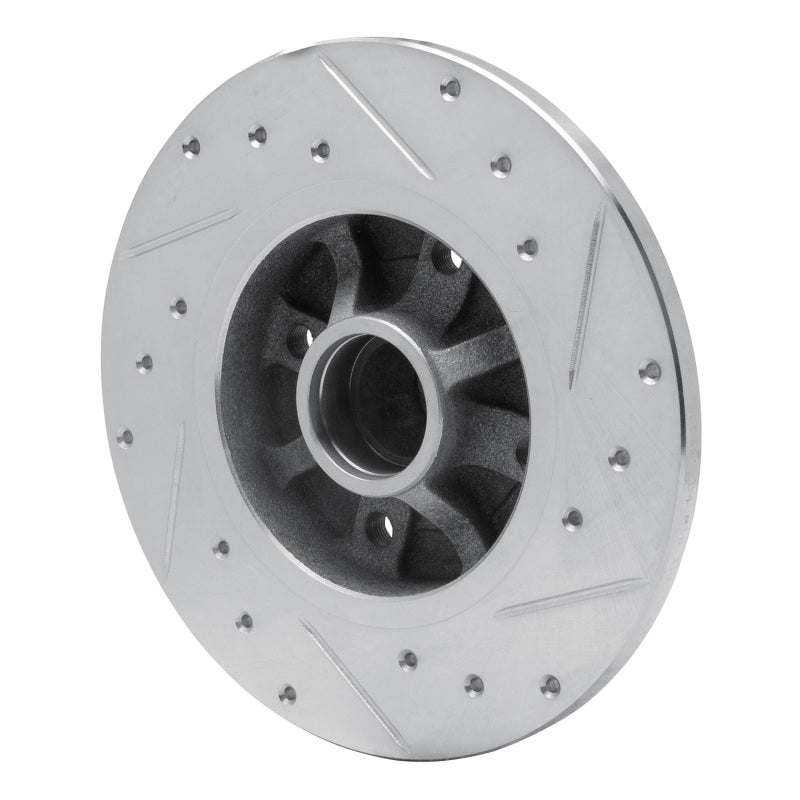 R1 Concepts R1 76-84 Porsche 924 Front Left Drilled & Slotted Silver Brake Rotor