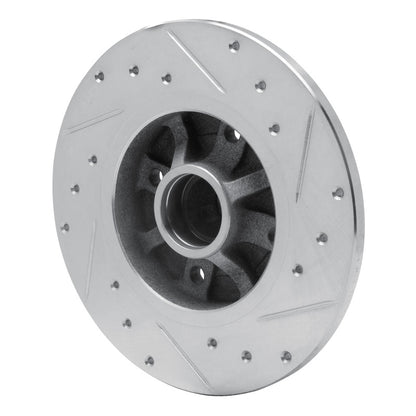R1 Concepts R1 76-84 Porsche 924 Front Left Drilled & Slotted Silver Brake Rotor