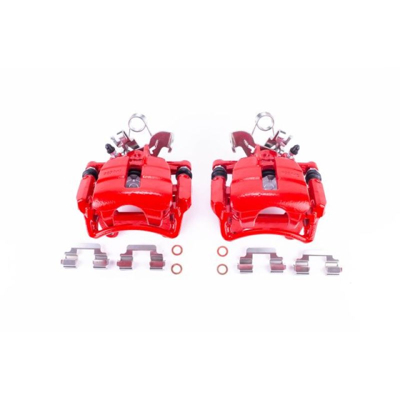 PowerStop Power Stop 04-09 Audi S4 Rear Red Calipers w/Brackets - Pair