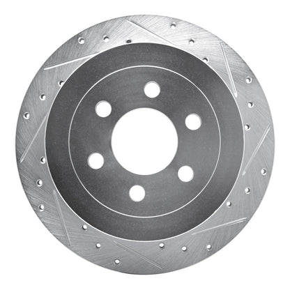 R1 Concepts R1 03-04 Dodge DAKOTA RWD Rear Right Drilled & Slotted Silver Brake Rotor
