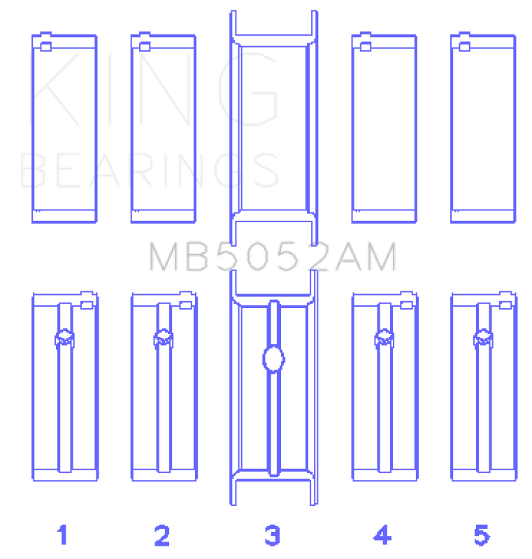 King Engine Bearings Chrysler/Mitsubishi 122ci 2.0L (Size 0.5) Main Bearing Set
