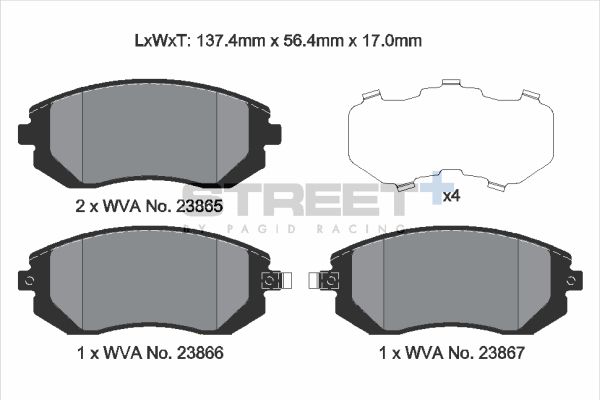 PAGID Racing T8047SP2001 STREET+ Brake Pads