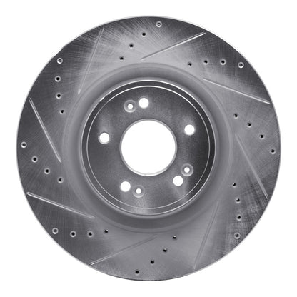 R1 Concepts R1 18-20 Genesis G80 Front Left Drilled & Slotted Silver Brake Rotor