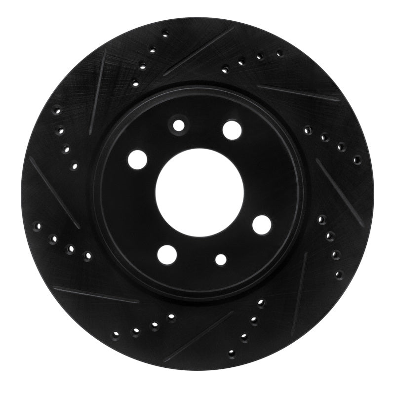 R1 Concepts R1 86-86 Saab 9000 Front Left Drilled & Slotted Black Brake Rotor