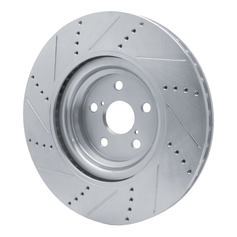 R1 Concepts R1 10-17 Lexus LS460 Right Front Drilled & Slotted Silver Brake Rotor