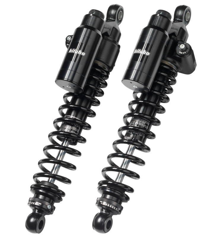 Bitubo Suspension Bitubo WMT2 Twinshocks Adj.: Spring Preload, Reb., Comp., Length 326mm, Piggyback Tank Dark Edition